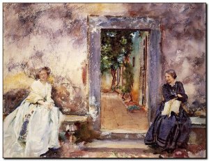 Painting  Sargent, Garden Wall 1910