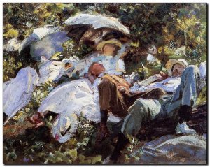 Painting  Sargent, Group with Parasols 1905