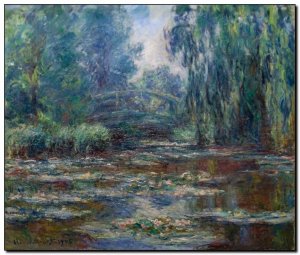 Painting Monet, Bridge over Water Lily Pond 1905