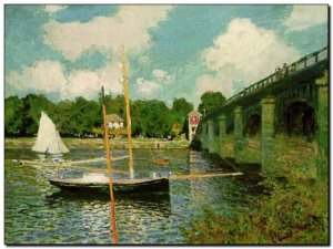 Painting Monet, Highway Bridge at Argenteuil 1874