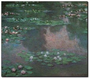 Painting Monet, Waterlilies
