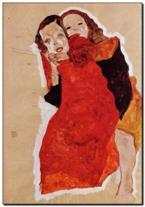 Schilderij Schiele, 2 Girls