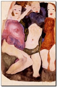 Painting Schiele, 3 Women