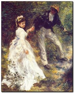 Schilderij Renoir, La Promenade 1870