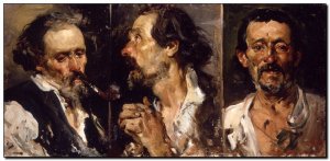 Painting Sorolla, 3 cabezas de estudio 1887
