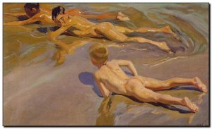 Painting Sorolla, Children at the Beach