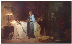 Painting Repin, Christ Raises Daughter of Jairus 1871
