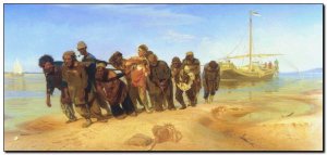 Gemälde Repin, Barge Haulers on Volga 1870-3