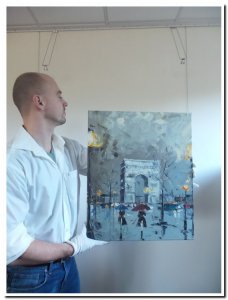 50x60cm schilderij 000017 schilderij Arc de Triomphe in Parijs abstract