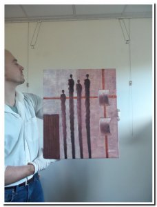50x60cm schilderij 000027 schilderij abstract 4 op een rij
