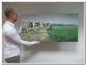 60x120cm schilderij 00001 schilderij Koeien
