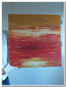 60x60cm schilderij 00002 schilderij zonsondergang a