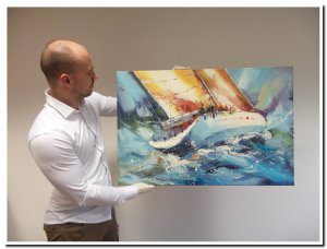 60x90cm schilderij 000055 schilderij palet sailing
