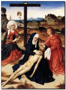 Schilderij Bouts, Lamentation of Christ c1460