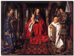 Schilderij VanEyck, Madonna with Canon van der Pae