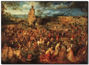 Schilderij Brueghel Sr, Procession to Calvary 1564