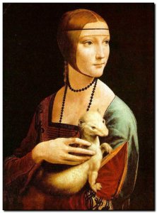 Schilderij DaVinci, Lady & ermine 1484