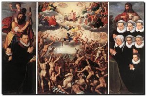 Schilderij DeBacker, Last Judgement triptych c1580
