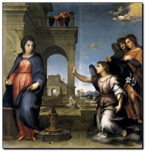 Schilderij DelSarto, Annunciation 1512