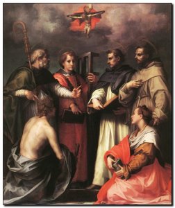 Schilderij DelSarto, Disputation over Trinity 1517