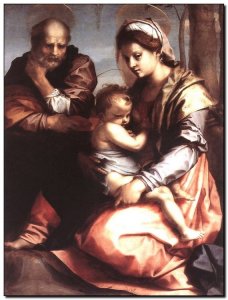 Schilderij DelSarto, Holy Family (Barberini) c1528
