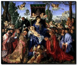 Schilderij Durer, Feast of Rose Garlands, 1506