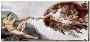 Schilderij Michelangelo, Creation of Adam 1510