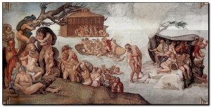 Schilderij Michelangelo, Deluge 1508